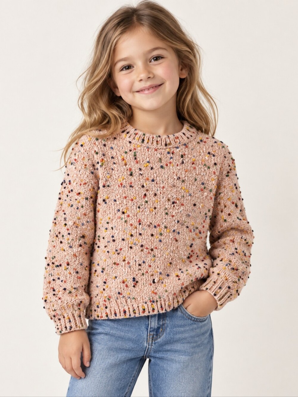 Tucker & Tate Chunky Cream Speckled Knit Sweater - Women's Casual Pullover